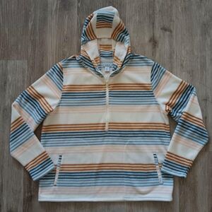 O-Neill Womens Hoodie Sweater XL quarter zip fleece stripe soft lightweight warm